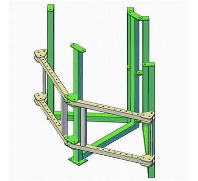 Corner suspended platform